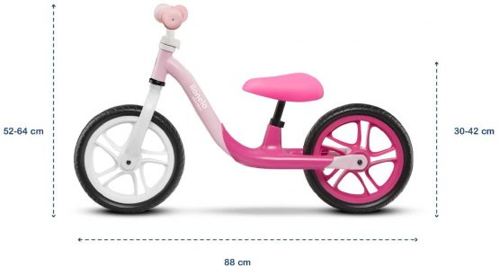 Lionelo LOE Bubblegum Alex Children's Bicycle up to 30 kg Saddle and Handlebar Adjustable 12 Inch EVA Foam Wheels Robust Construction Steering Angle Limiter EN 71 (Pink), S - Image 2