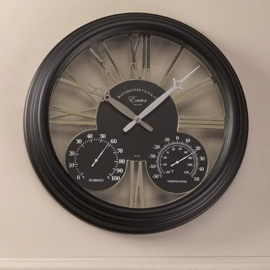 Altuna 5061001 Exeter Clock with Thermometer Black - Image 2