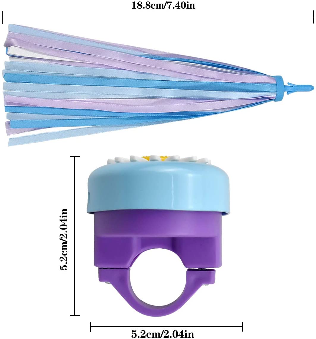 Dokpav Kids Bike Bell and 2 Pack Kids Bike Streamers, Children’s Bike