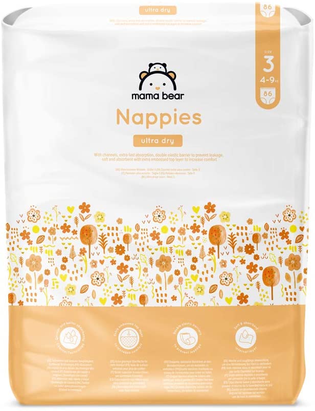 By Amazon Ultra Dry Nappies - Size 3 (4-9 kg) - With Channels- 172 Units (2 Packs x 86) (Previously a Mama Bear Brand, Same Product) - Image 3