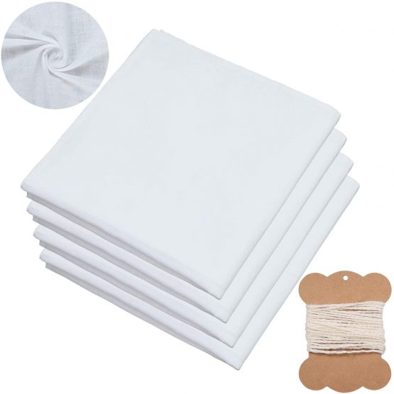 Elcoho 4 Pack Square Soft Muslin Pure Cotton Cloth Cheesecloth with