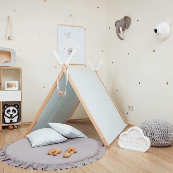 Crawling Mat Round Lace Baby Mat for Play Crawling Sleeping Soft Warm Thick Padded Cute Flower Edge for Home Decor, Diameter 95cm (C) - Image 2