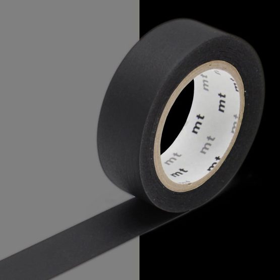 mt Washi Masking Tape Roll - Matte Black - Image 2