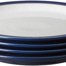 Denby 405048904 Elements Dark Blue 4 Piece Medium Plate Set
