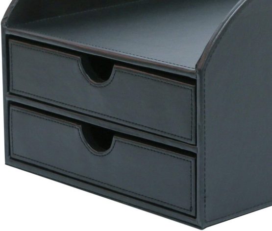 OSCO Faux Leather 2 Tier Sorter with Letter Tray - Image 4