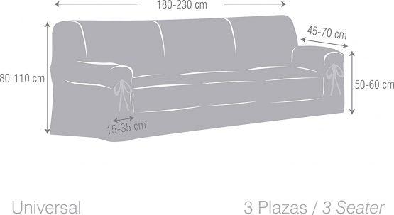 Eysa Sofa Cover, Cotton, Grey, 3 SEATERS - Image 4
