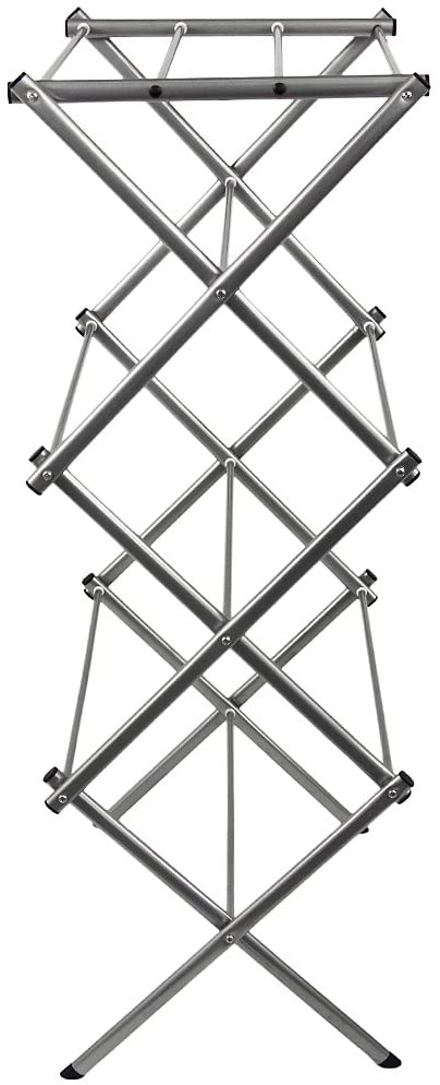 Home Vida Accordion Drying Rack 3-Tier X-Frame Clothes Airer with Foldable Metal Design, Indoor/Outdoor Use, Silver - Image 4