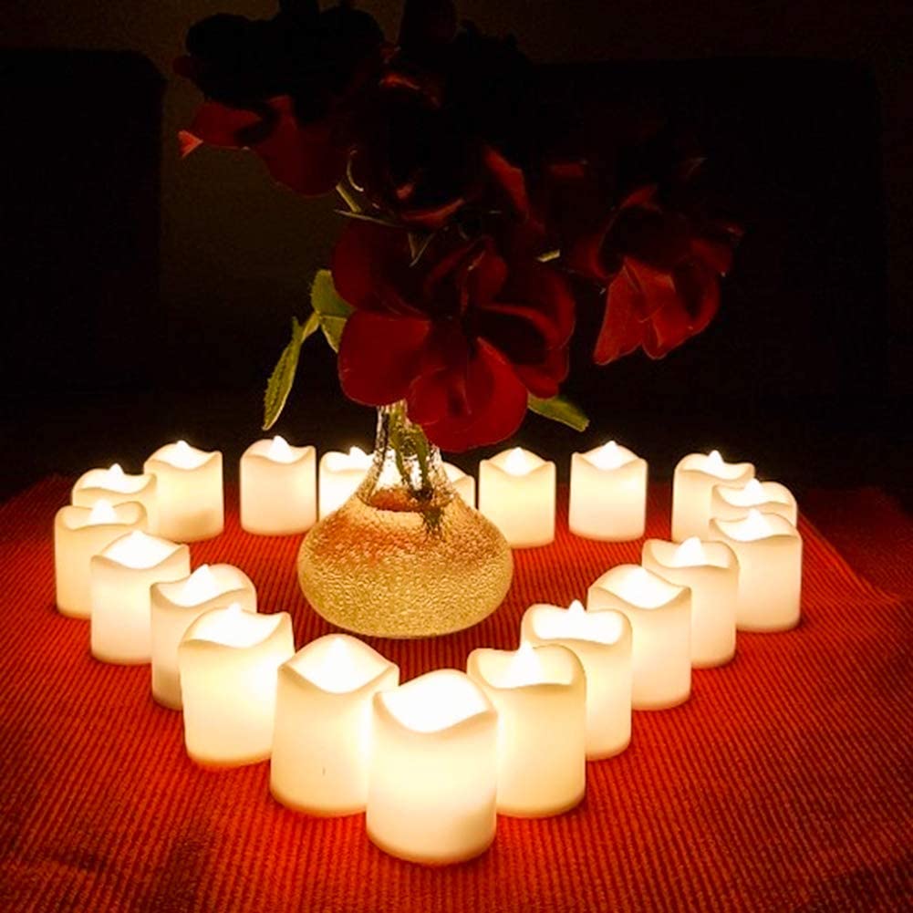 Yeahmart 12 Pack LED Tea Light Candles, Battery Operated Flameless Flickering LED Candle Lights - Image 4