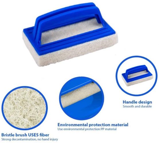 nuluxi Pool Scrubber Brush Cleaning Accessories Paddling Pool Brush Pool Walls Brush Cleaning Supplies Sponge Pool Brush Hot Tub Cleaning Kit for Swimming Pool, Pond, Spa, Tubs, Walls, Tile, Floors - Image 3