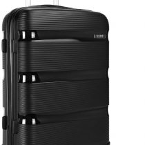 Kono 24 inch Medium Check in Luggage 66L TSA Lock Lightweight Polypropylene Hard Shell Suitcase (Black,65cm)