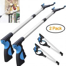2 Pcs - Reacher Grabber Tool, 32" Foldable Grabber Reacher for Elderly, Lightweight Extra Long Handy Trash Claw Grabber, Reaching Assist Tool for Trash Pick Up, Nabber, Litter Picker, (Blue)