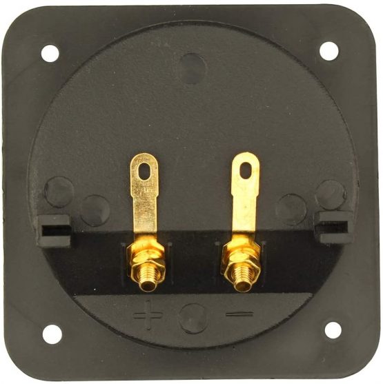 Jopto 2-Way Speaker Box Terminal DIY Home Car Stereo Binding Post Square Spring Cup Connector Acoustic Component Subwoofer Plugs Professional Speaker Junction Box Back Panel Universal Block (Black) - Image 4