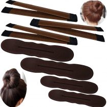 3 Pack Magic Bun Maker,YuCool Mini Buns Maker Donut Thin Hair Ballet Bun Maker Easy Tool Kids Hair Shaper with 4 Pack Foam Sponge Bun Maker(2 Small,2 Large) Hair Accessories-Brown
