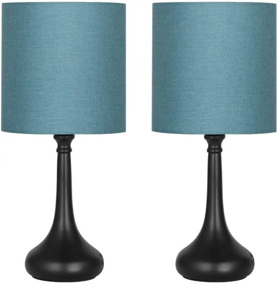 HAITRAL Bedside Table Lamps - Nightstand Lamps Set of 2 ...