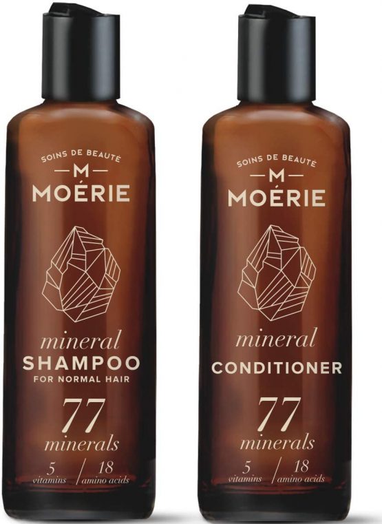 Moerie Mineral Shampoo & Hair Conditioner Set – For Longer, Thicker, Fuller Hair - Vegan Hair Products – Paraben Free Hair Products – All Hair Types – Reverse Hair Loss - 2 x 8.5 fl oz (251ml)