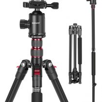 Neewer 77-Inch Tripod, Camera Tripod for DSLR, 2-in-1 Compact Aluminum Tripod Monopod with 360 Degree Ball Head, 2 Center Axis, QR Plate and 8 Kilograms Load for Travel and Work, Carry Bag Included
