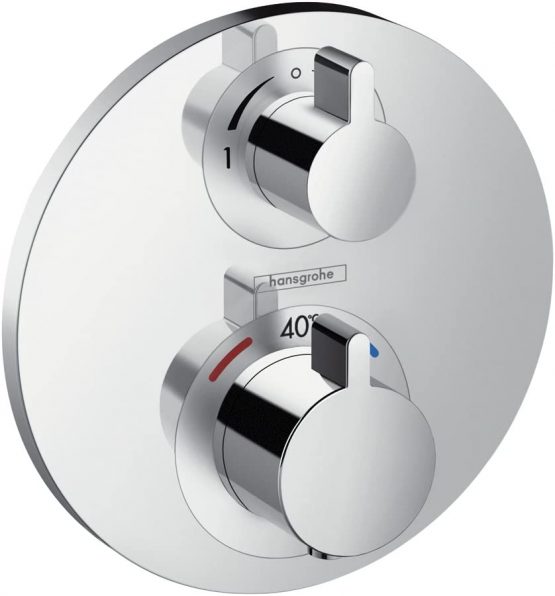 hansgrohe Ecostat S thermostatic mixer for 2 outlets with integrated shut off / diverter valve, chrome 15758000