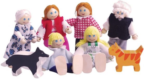 Bigjigs Toys Heritage Playset Wooden Doll Family - Dollhouse Figures