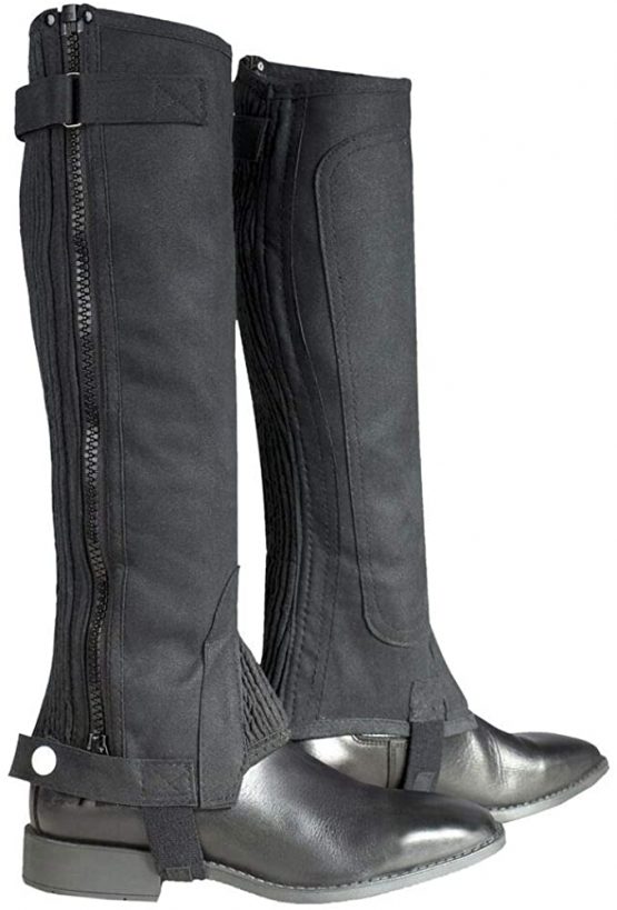 Horze Durable Ribbed Microfiber Suede Amara Half Chaps For Schooling, Training And Pleasure Riding