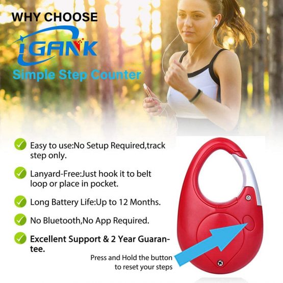 iGANK Simple Walking Pedometer Step Counter for men women kids - Image 2