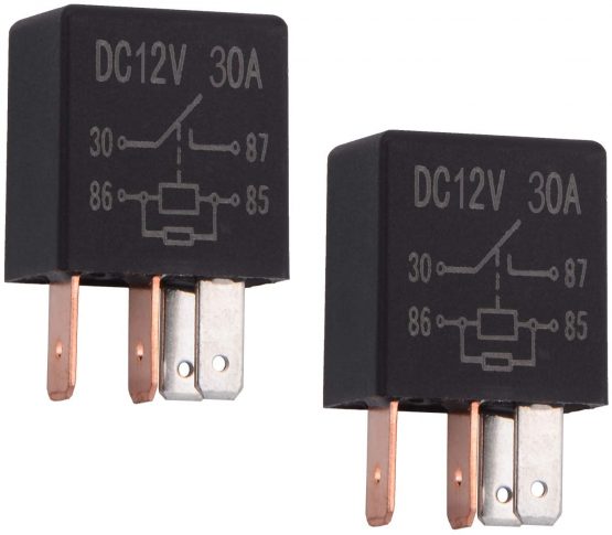 Ehdis 4 Pin 12V Relay 30A Multi-Purpose Automotive Truck Car Relay Heavy Duty Standard Relay Kit, Pack of 2