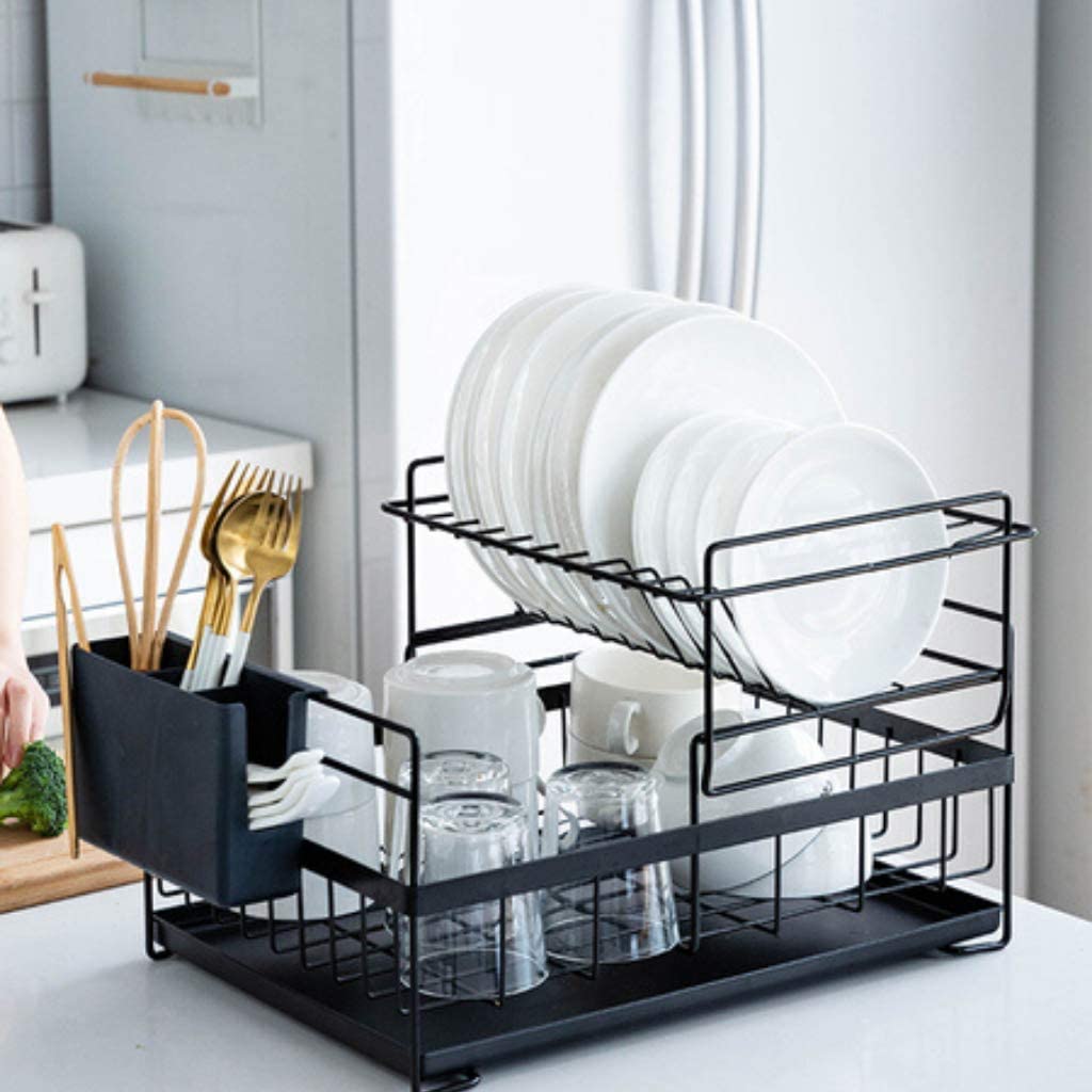 Kitchen Plastic Worktop Dish Drainer Drip Tray Large Sink Drying Rack Holder