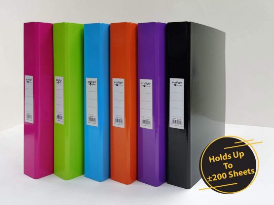Eastlight A4 Ring Binder 2-D Ring Bright Colour Assorted Pack of 6