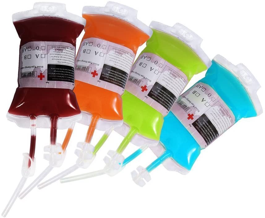 380ml food quality PVC Halloween blood drinking bag beverage bag blood