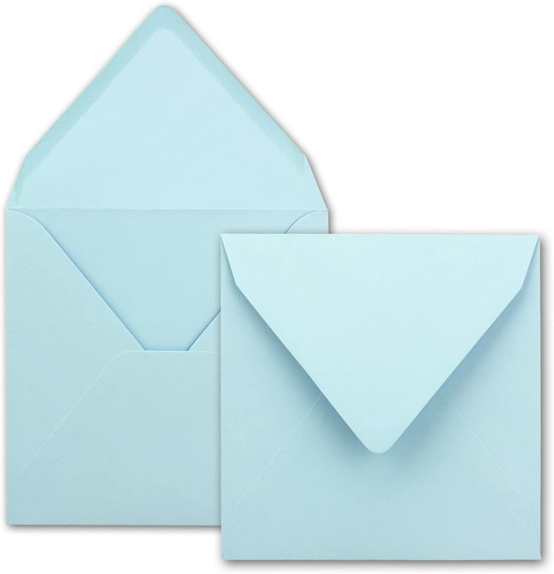 Square Envelopes/Light Blue, Very Strong, 250 g/m², 158 x 158 mm, Wet Adhesion, Top Flap // from FarbenFroh Neuser