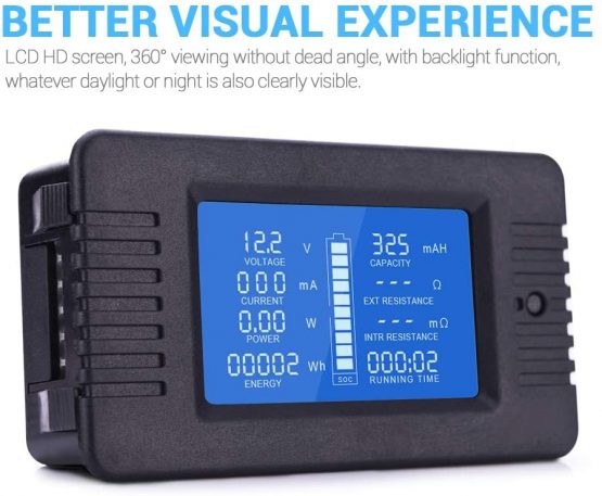 MICTUNING LCD Display DC Battery Monitor Meter 0-200V Voltmeter Ammeter for Cars RV Solar System - Image 3