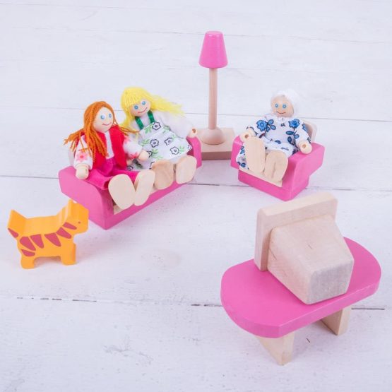 Bigjigs Toys Heritage Playset Wooden Doll Family - Dollhouse Figures - Image 3