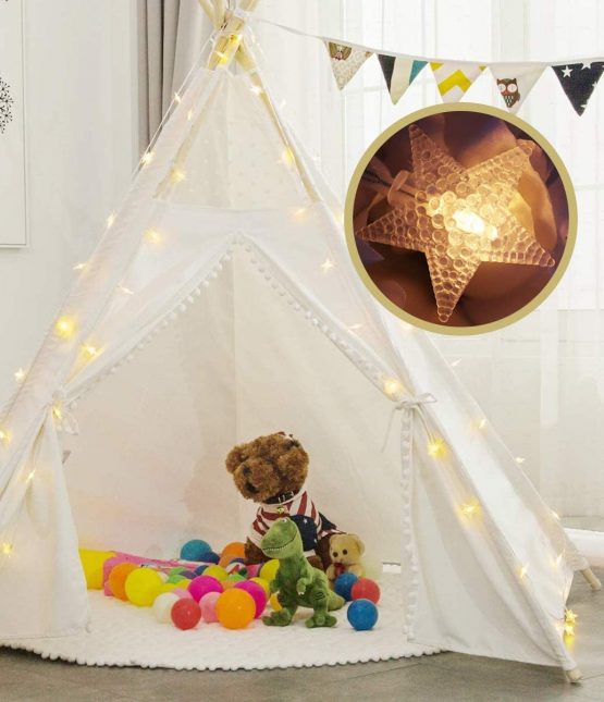 Ginkago String Lights for Teepee Tent, Led Fairy Stars Light Espacially for Kids Teepee Tent Play Haus, 4 Strings Light Battery Powered Camping Party Decoration - Image 2