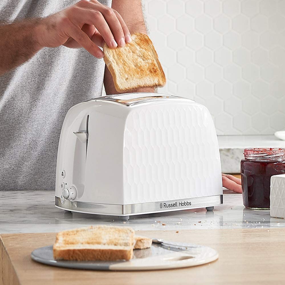 Russell Hobbs Honeycomb 2 Slice Toaster (Extra wide slots, High lift feature, 6 Browning levels - Image 2