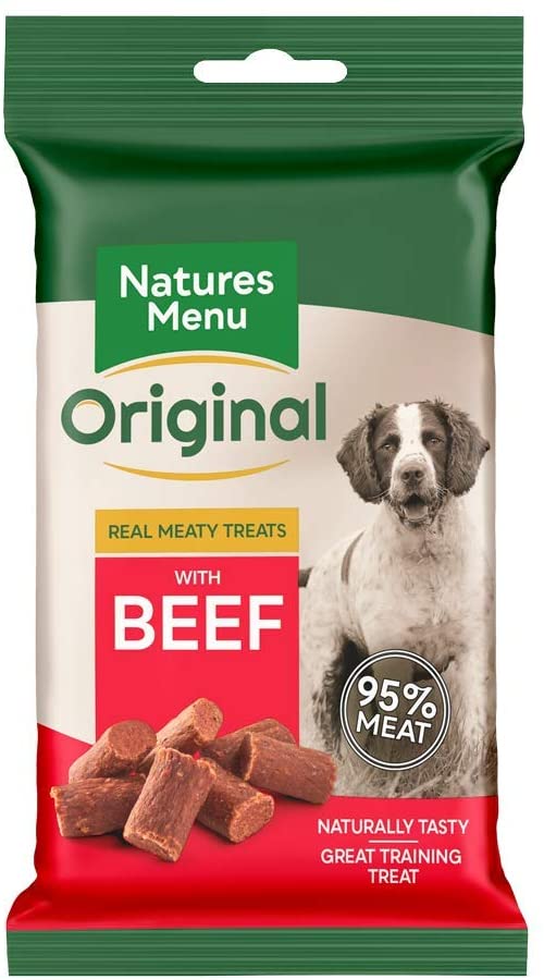 Natures Menu Real Meaty Dog Treats with Beef (12 x 60g), 60 g (Pack of 12)
