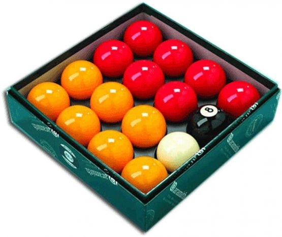 Aramith Premier Red-Yellow 2" Pool Balls with 1 7/8" White
