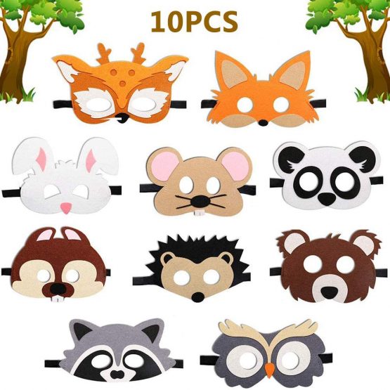 BESTZY 10 Pieces Forest Animals Felt Masks, Foam Animal Masks Party ...