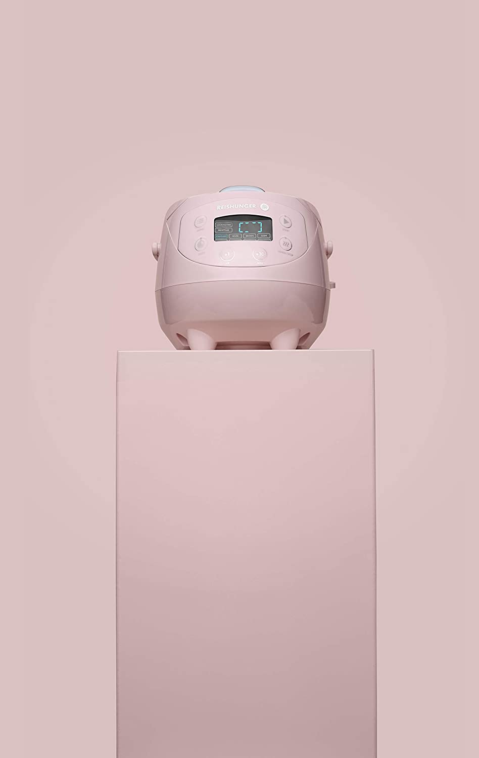 Reishunger Digital Mini Rice Cooker & Steamer, Pink with Keep-Warm Function & Timer - 35 Cups - Small Rice Cooker Japanese Style
