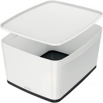 Leitz 18 Litre Storage Box with Lid, Waterproof , White/Black