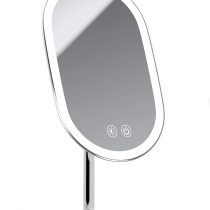 Fancii LED Makeup Mirror with 3 Dimmable Light Settings, Cordless & Rechargeable - Illuminated Tabletop Vanity Mirror, Dual Magnification - Vera (Obsidian)