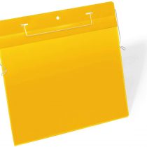 Durable Document Pocket with Wire Hanger A4 Landscape, Pack of 50 Pieces, Yellow