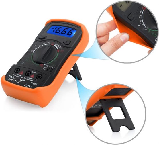 Digital Multimeter Portable Voltmeter Ammeter Ohmmeter with Test Leads Battery Mini Multi Tester Meter DMM with Backlight LCD for DC AC Voltage DC Current Resistance Diodes Transistor Audible Continuity - Image 4