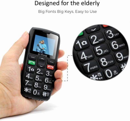 Artfone Big Button Mobile Phone for Elderly Unlocked Senior Sim Free with SOS Emergency Button1400mAh Battery - Image 2