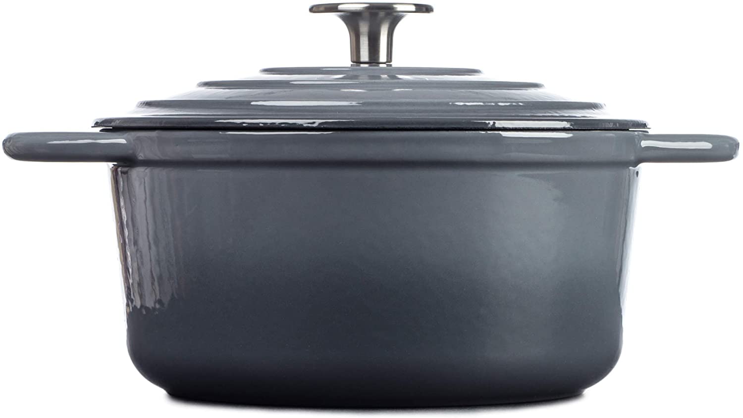 Round Casserole Dish, Cast Iron Ceramic Induction and Gas Safe Non Stick Dutch Oven Roasting Cooker, with Lid - Image 3