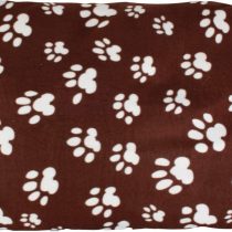 Karlie 61544 Fleece Dog Cushion 91 x 70 x 4 cm Square with Paws Pattern Brown
