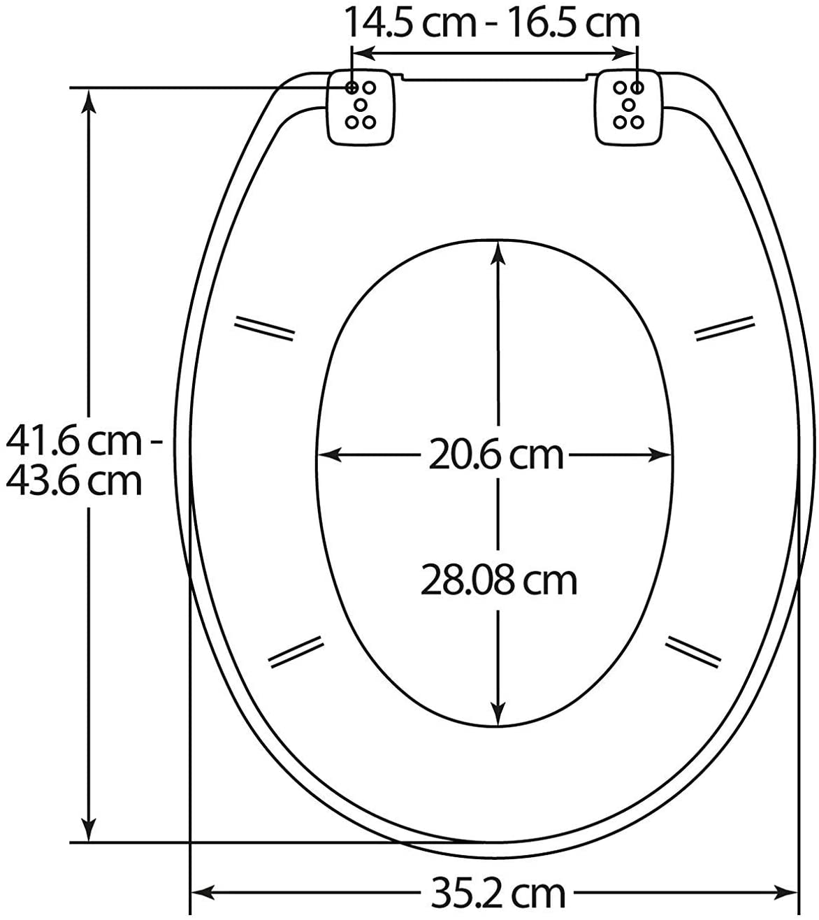 Bemis 2850ZCPT000 Buxton Toilet Seat, White, 35.2 cm x 43.6 cm - Image 2