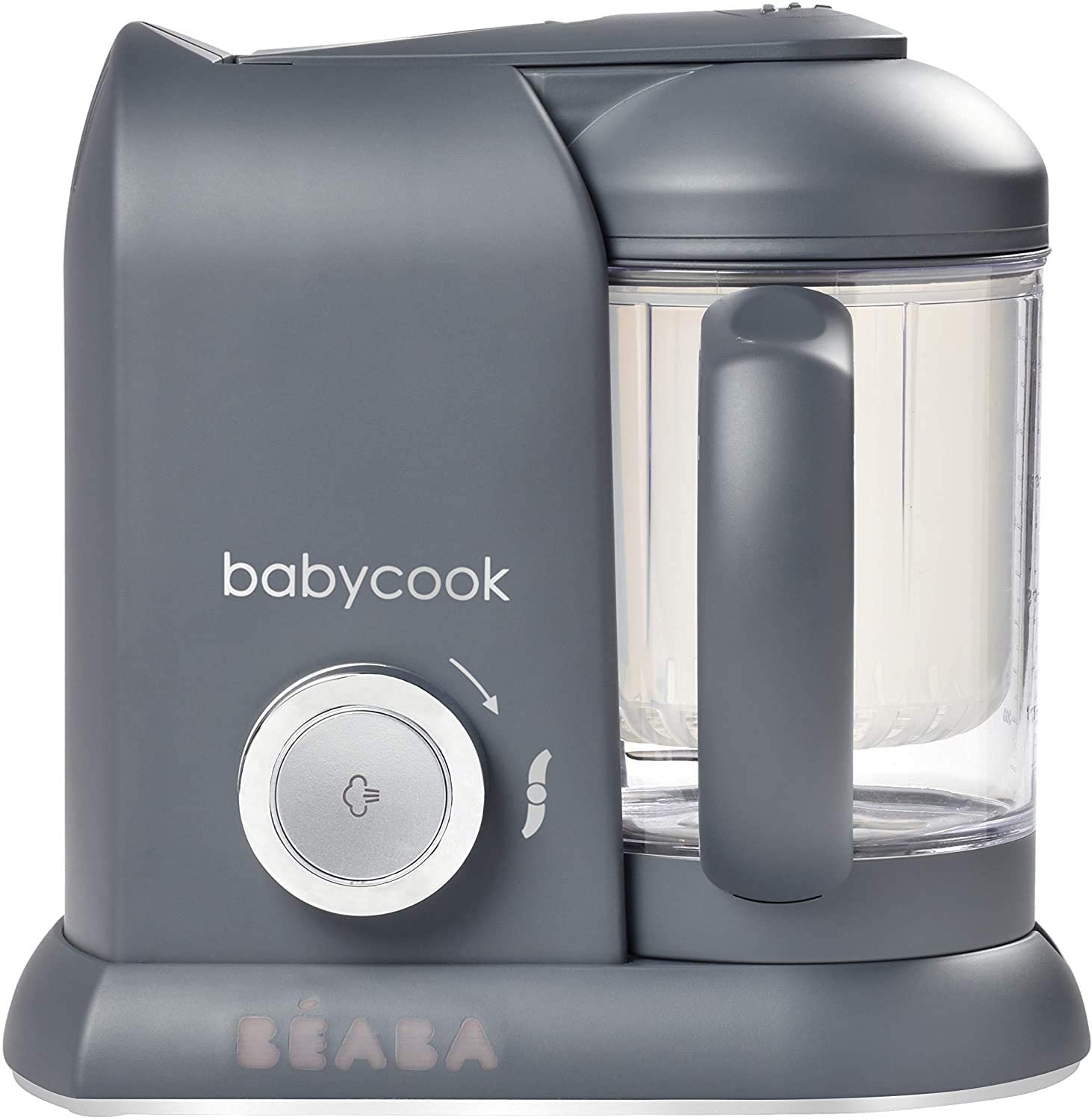 BEABA Babycook Solo - 4 in 1 Baby Food Maker: Processor, Blender, Cooker & Soft Steamer - Quick Food Diversification - Dark Grey