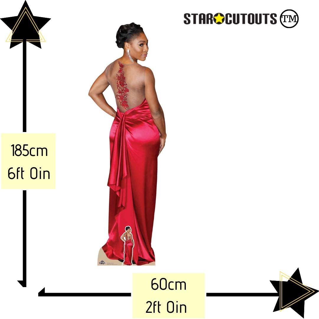 CS796 Serena Williams Tennis Player Red Dress Lifesize Cardboard Cutout Perfect for Fans Friends - Image 3