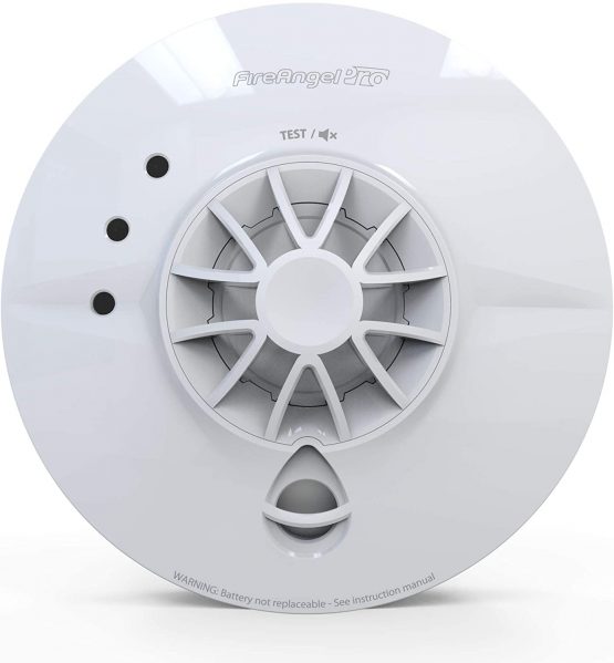 FireAngel Pro Connected Smart Kitchen Heat Alarm, Mains Powered with Wireless Interlink and 10 Year Life, FP1740W2-R