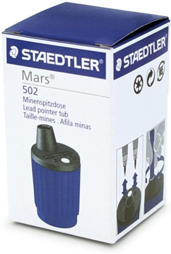 STAEDTLER Mars Carbon 2H Plastic Lead (Pack of 12) + STAEDTLER Mars Lead Pointer Tub - Sharpener For 2mm Pencil Leads - Image 3