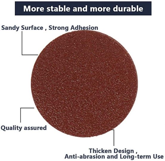 Dandelionsky 300 Pcs Sanding Discs Pads, 50mm/2Inch Hook and Loop Pads with 1/4" Shank Backing Pad & Foam Buffering Pad 80/180/240/320/400/600/800/1000/2000/3000 Grits - Image 3